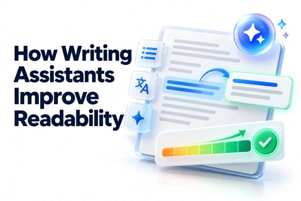 Writer reviewing readability suggestions in a document editor